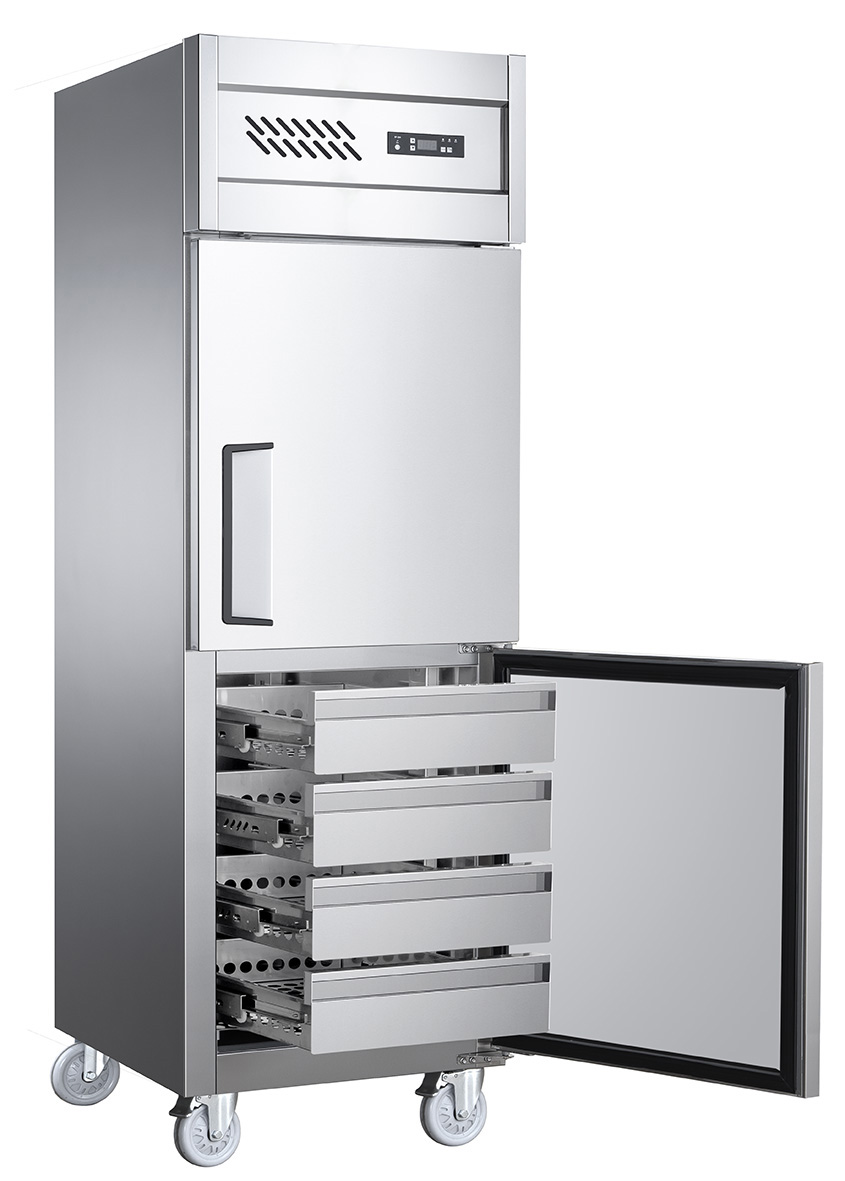 Commercial Upright Refrigerator & Freezer - 450L Capacity, Air/Direct Cooling, Dual Temperature for Kitchen & Foodservice - Image 2