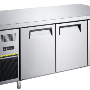 Commercial 1800mm 3-Door Refrigerated Worktable - 500L, Air/Direct Cooling, for Large Kitchen Prep