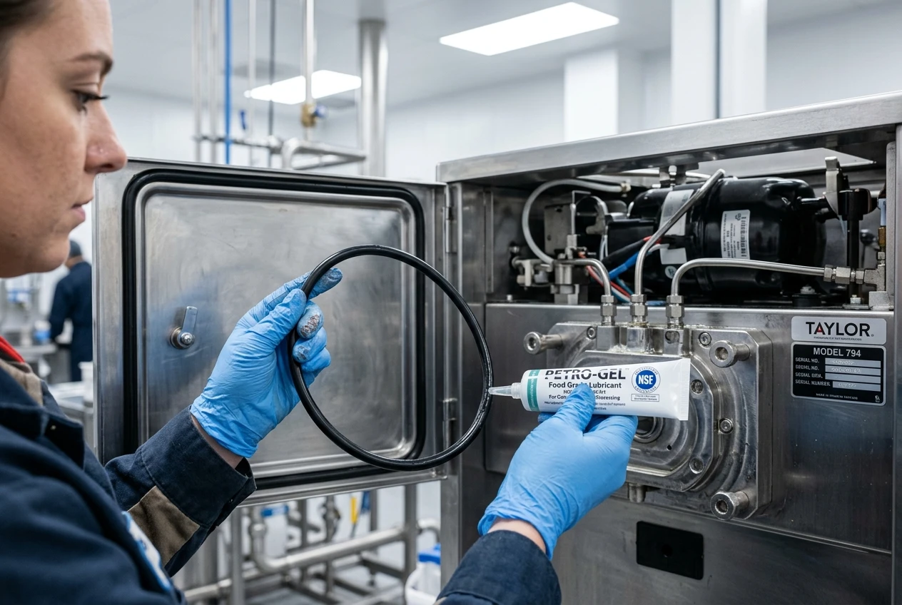 Proper lubrication of commercial soft serve machine parts