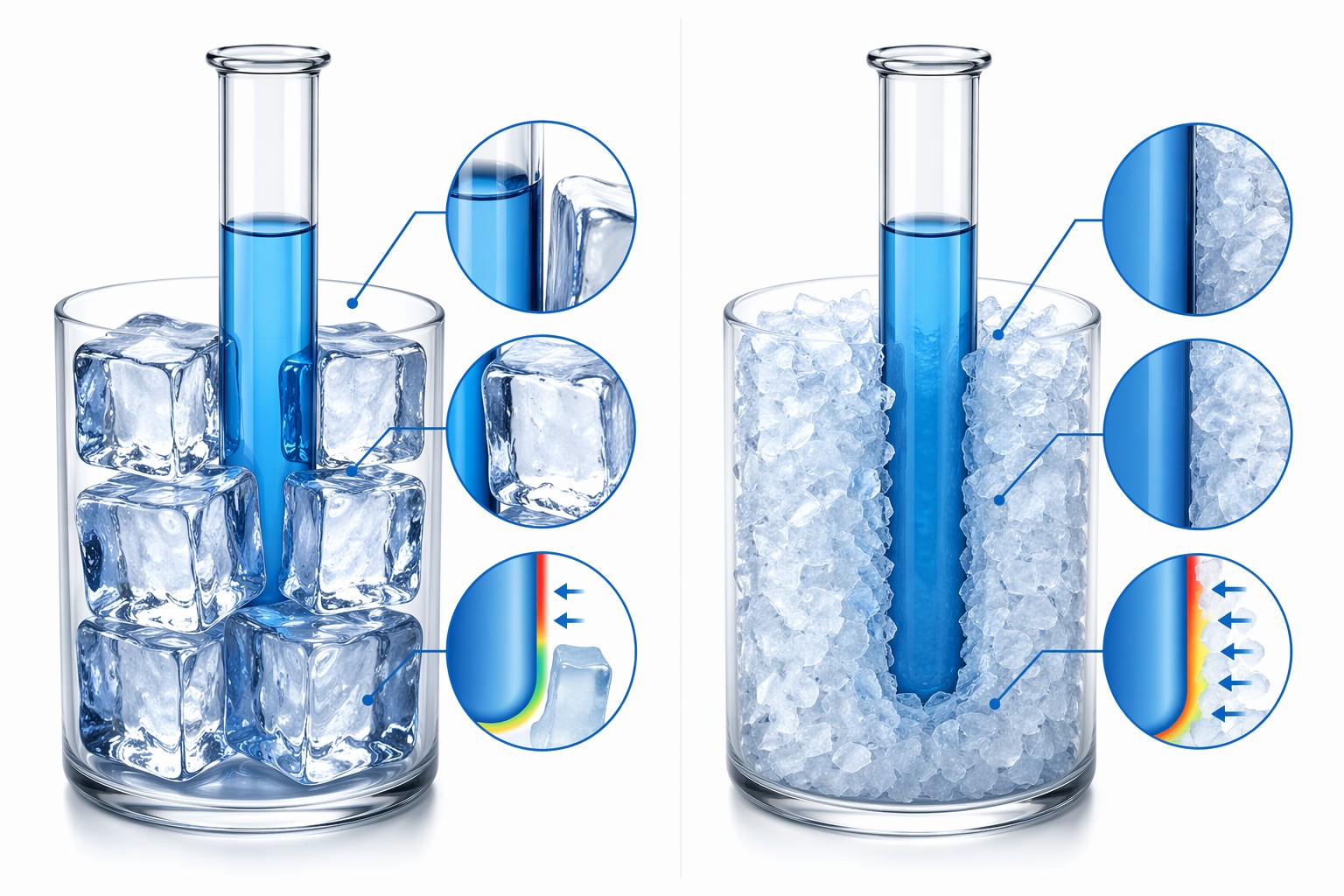 Technical comparison of flake ice vs cube ice for laboratory ice machine performance